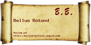 Bellus Botond névjegykártya